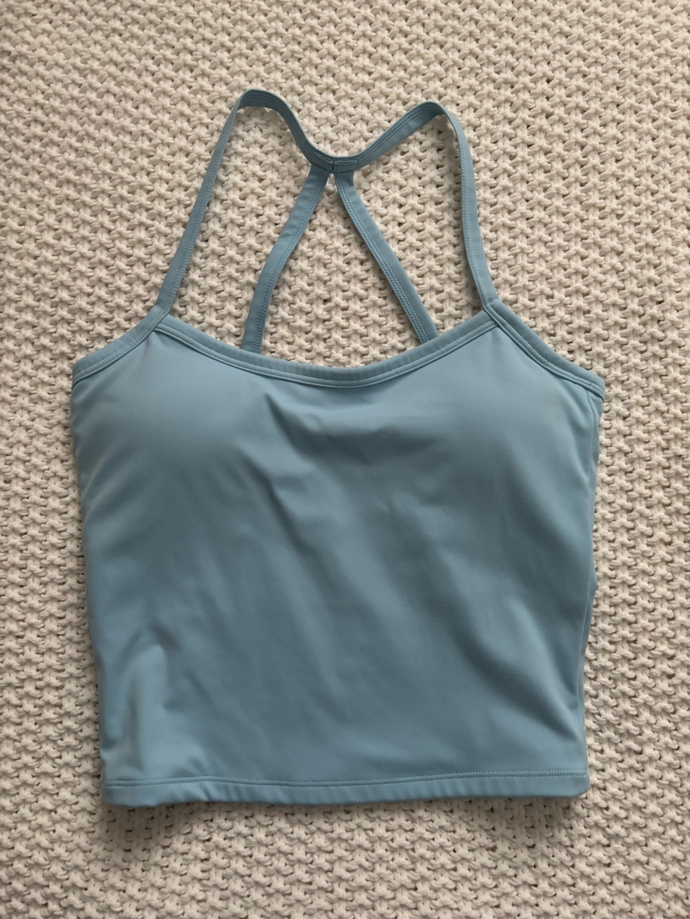 Baby Blue Athletic Tank with Built in Bra